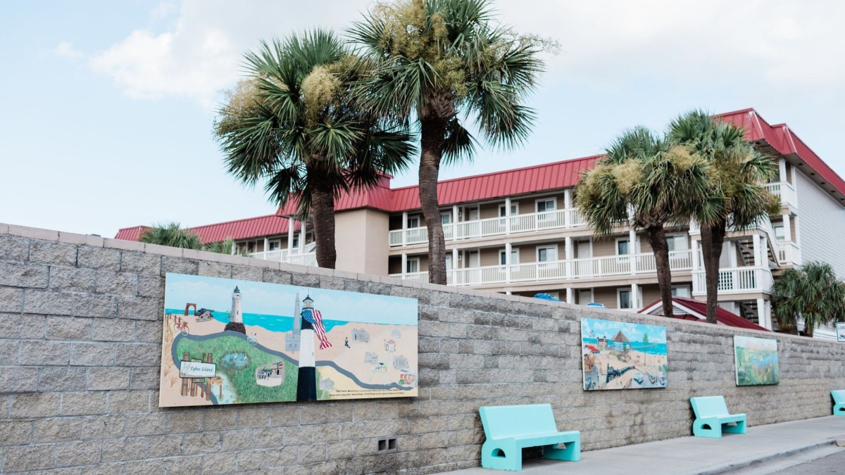 Tybrisa Street on Tybee Island is lined with murals. 