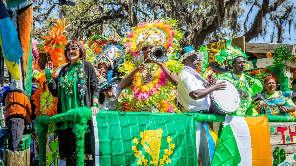 The St. Patrick's Day parade in Savannah, Georgia.