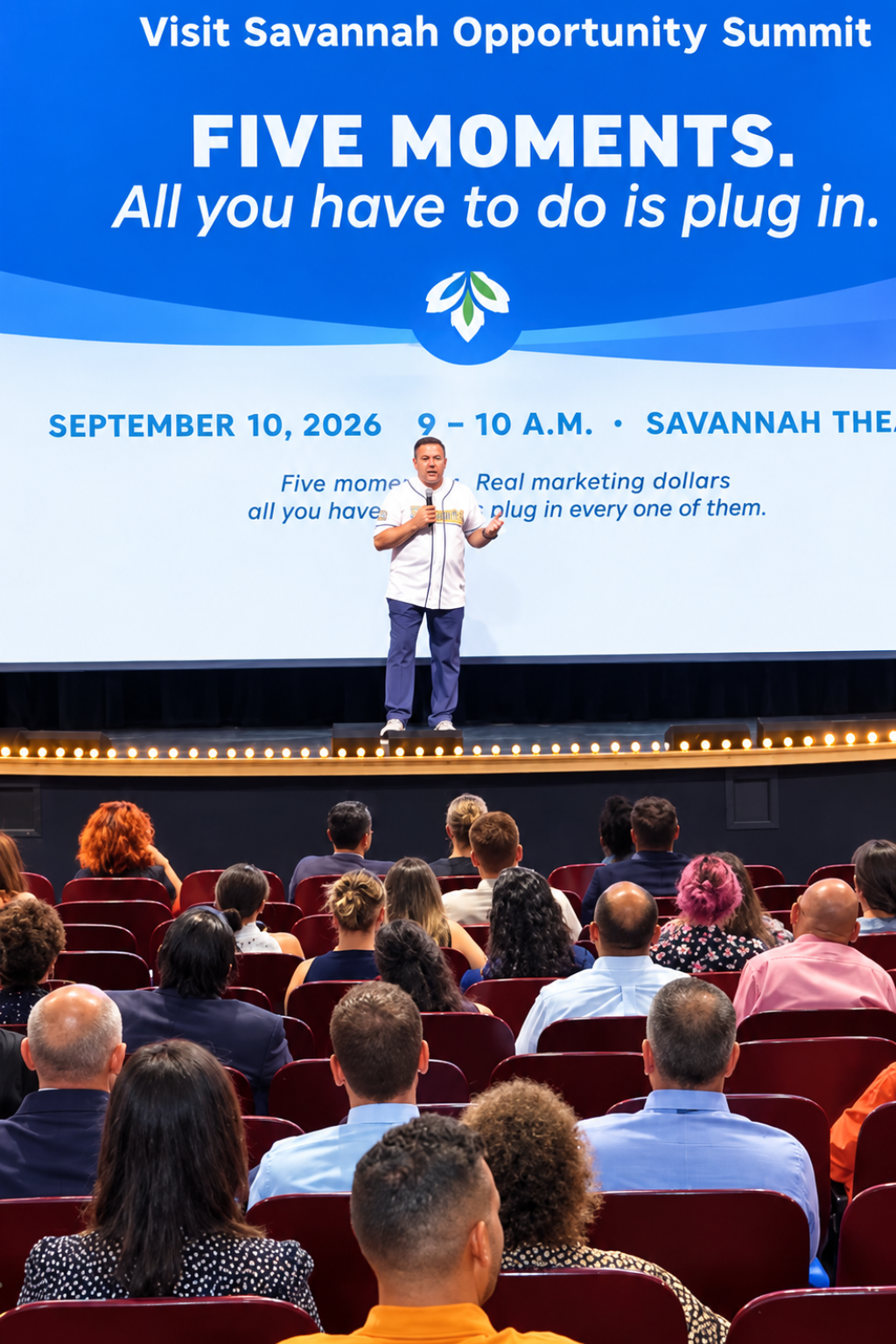 Speaker presents to attendees at the 2026 Visit Savannah Opportunity Summit.