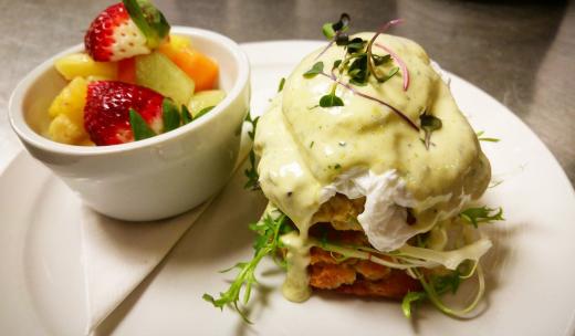 B. Matthews Eatery Crab Cake Benedict B. Matthews Eatery