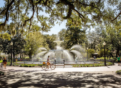 Forsyth Park fountain bicycle