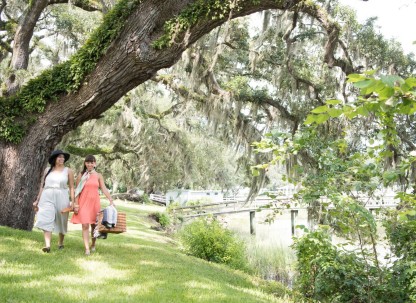 A picnic in Savannah's Moon River District 