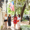 Girl group walking on Jones St., Savannah, GA