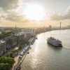 riverboat on the Savannah River at sunset