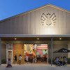 A nighttime exterior shot of Service Brewing in Savannah, GA.