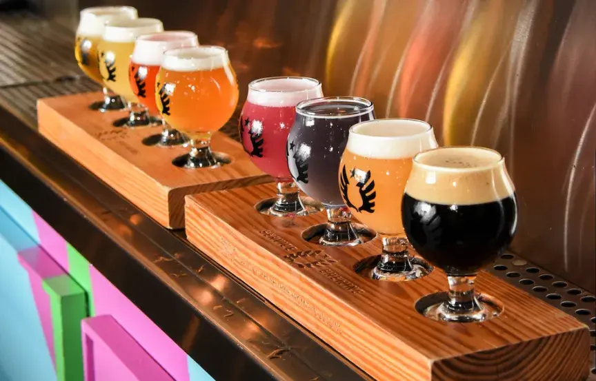 Assorted beer flights.