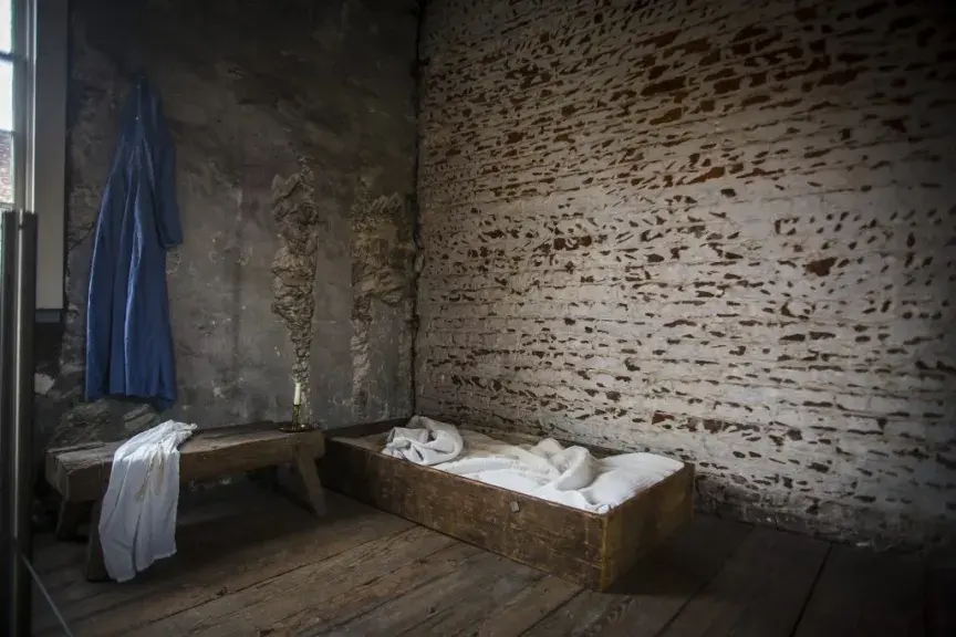 Inside the slave quarters at the Owens-Thomas House & Slave Quarters.