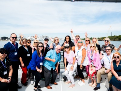 Sales Team on boat