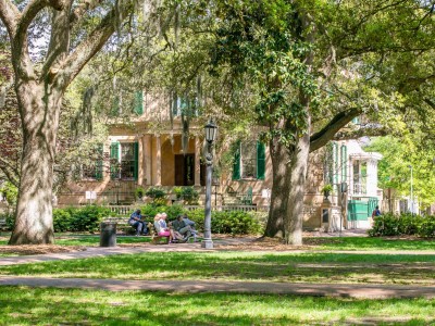 Oglethorpe Square in Savannah, Georgia