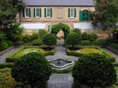 Owens-Thomas House & Slave Quarters. The courtyard the Owens-Thomas House & Slave Quarters.