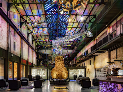 plant riverside lobby dinosaur