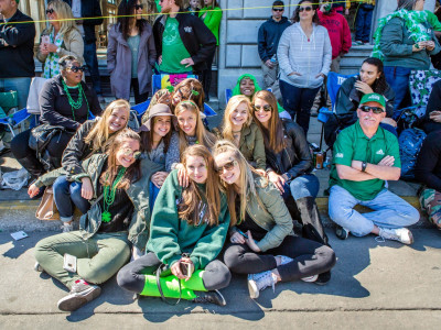 Parade goers at the Savannah St. Patrick's Day Parade